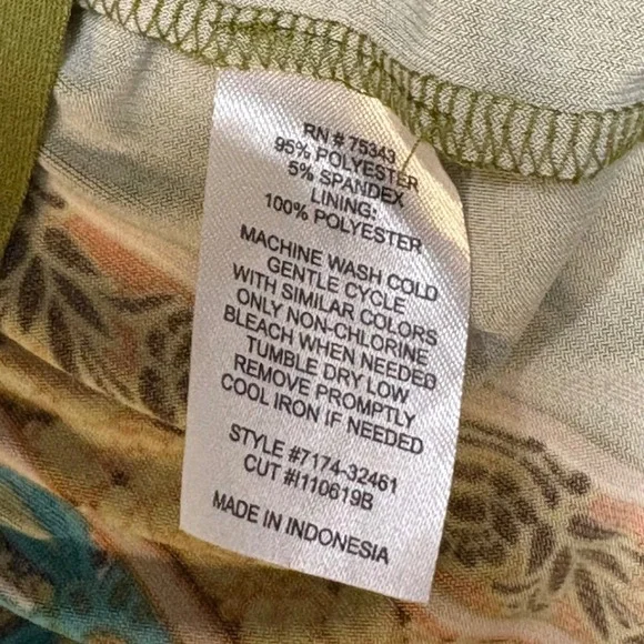 Saint Tropez West Women's Boho Paisley Print Dress Brown Teal Green Size 10 - Picture 7 of 7